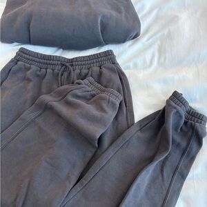 Gray Sweatshirt and Sweatpants Set